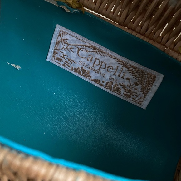 Vintage Wicker Fish Handbag Purse Cappelli Aqua - Picture 14 of 15